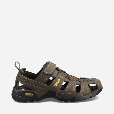 Teva Forebay - Men's Teva Hiking Sandals - Coffee | India (IZHA17439)